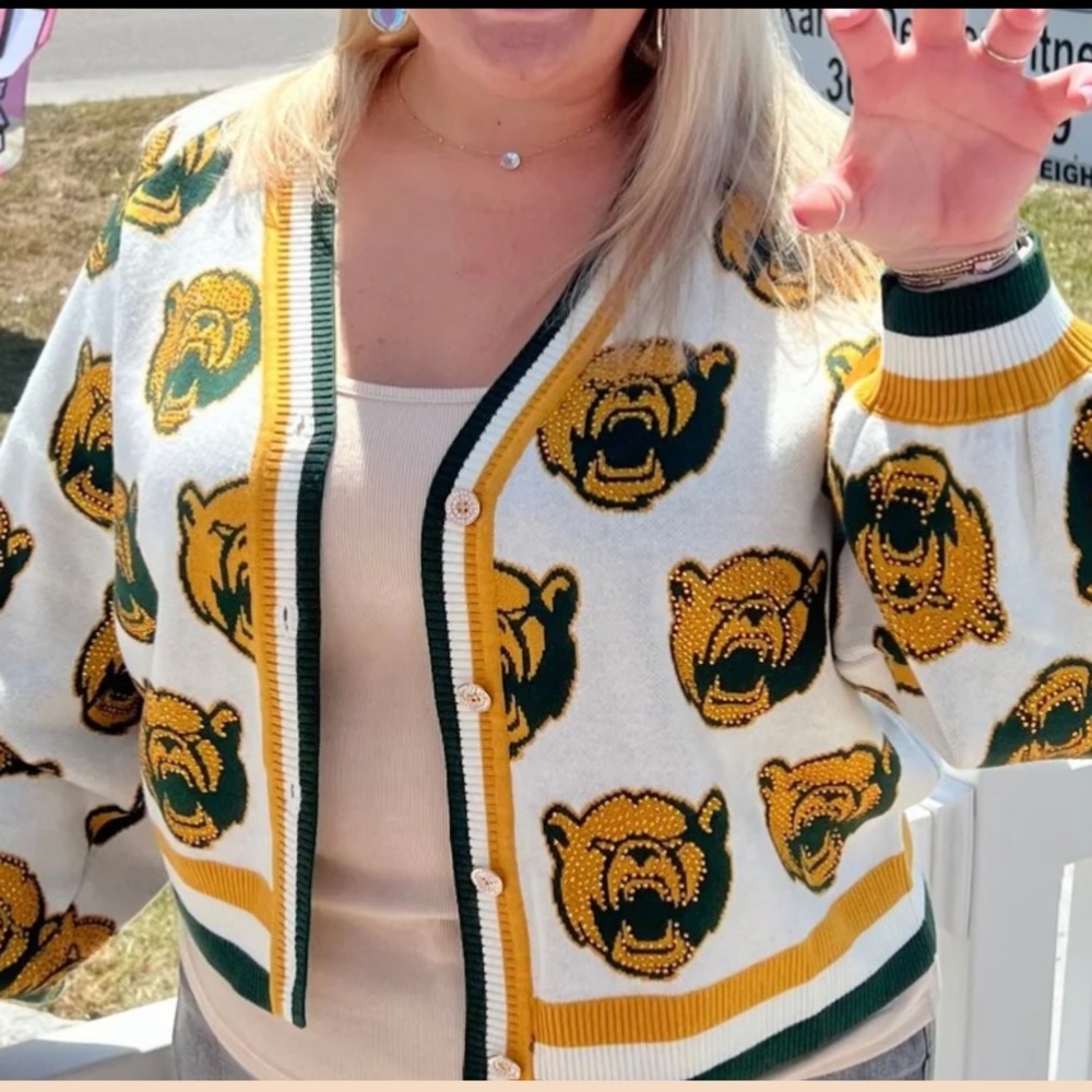 NWT Queen of Sparkles Baylor University Cardigan XXL